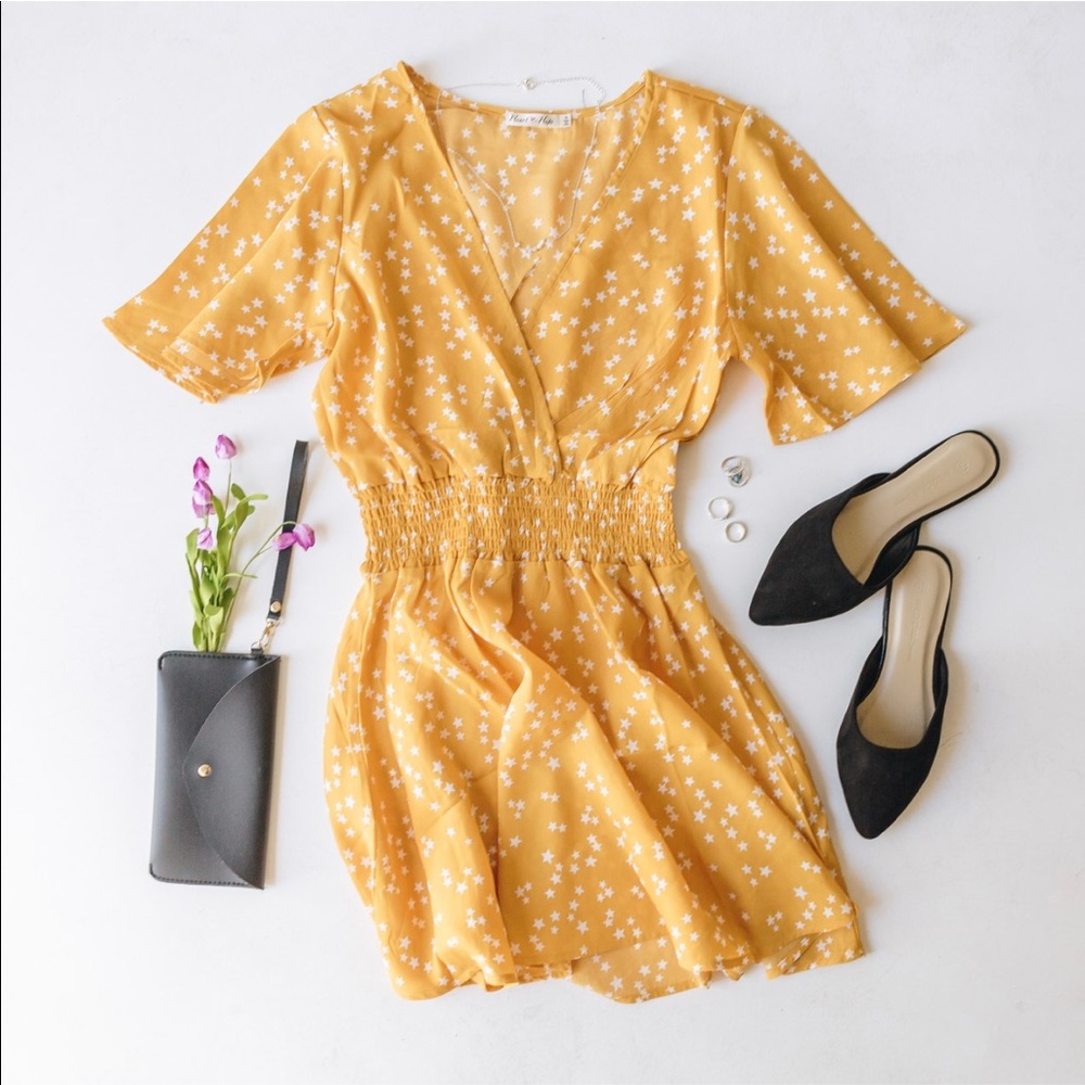 Boutique Yellow Star Dress